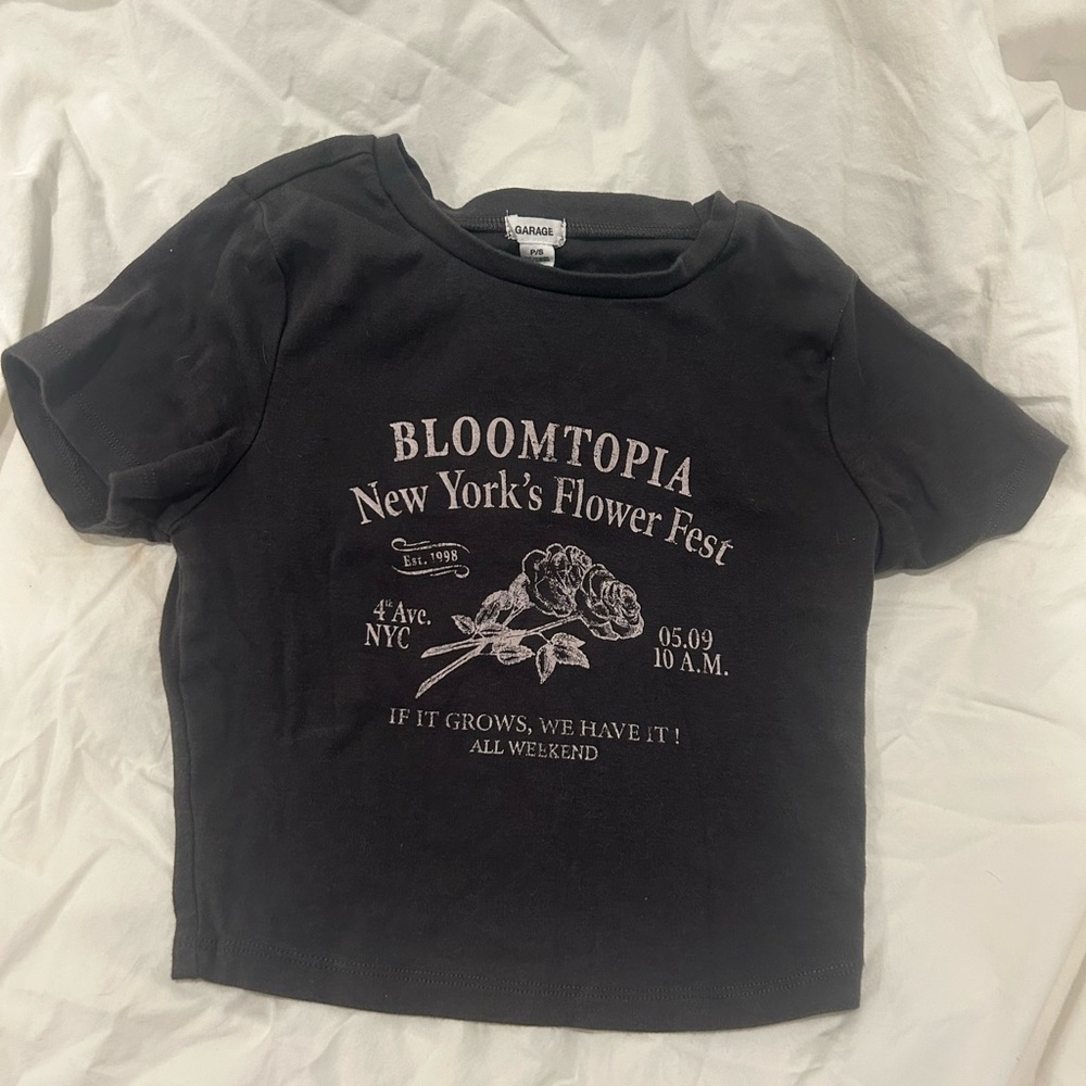 Garage Black Bloomtopia Baby Tee